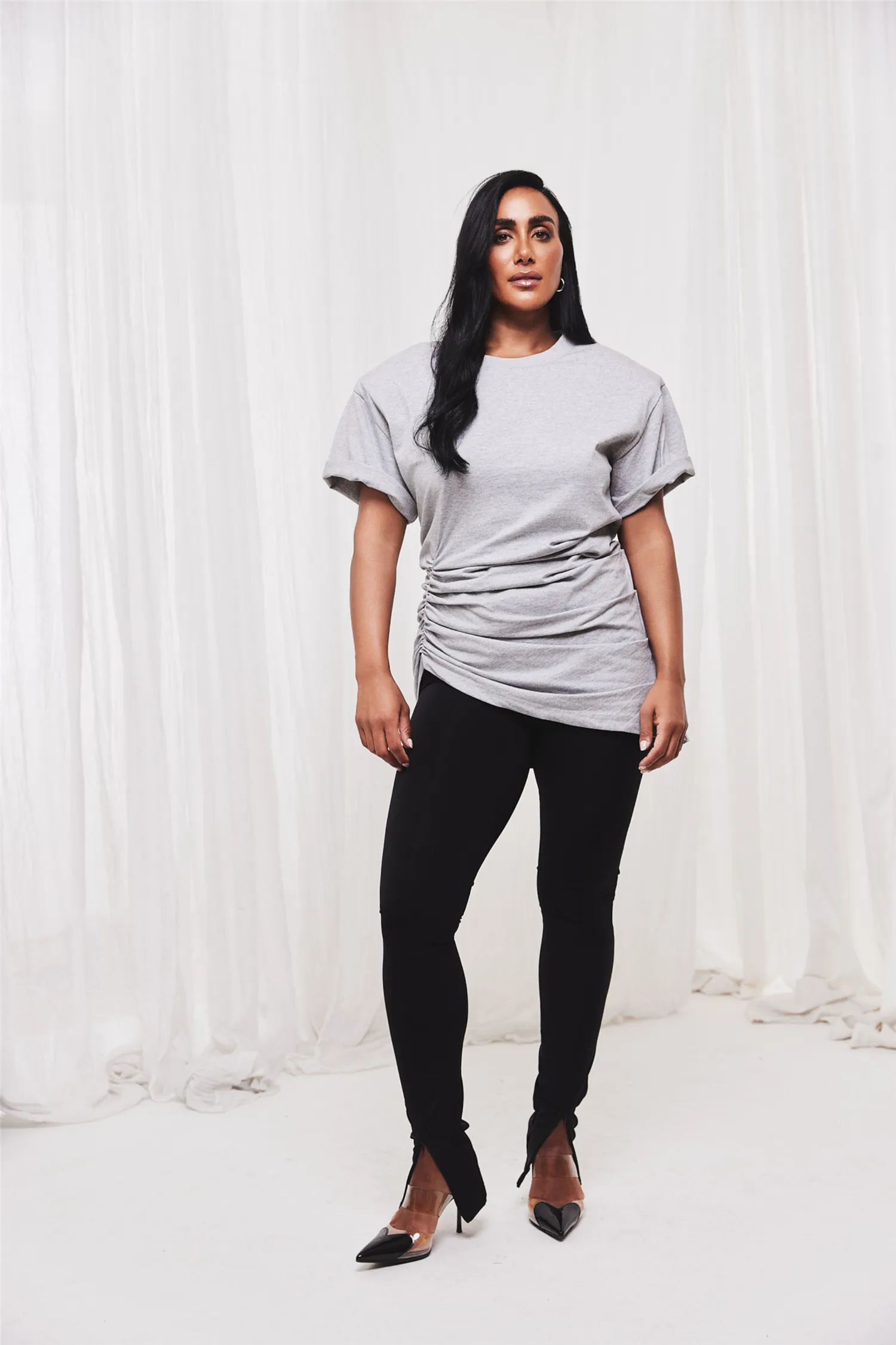 Vita & Wanda x Iben Oversized T-shirt Dress Grey Melange