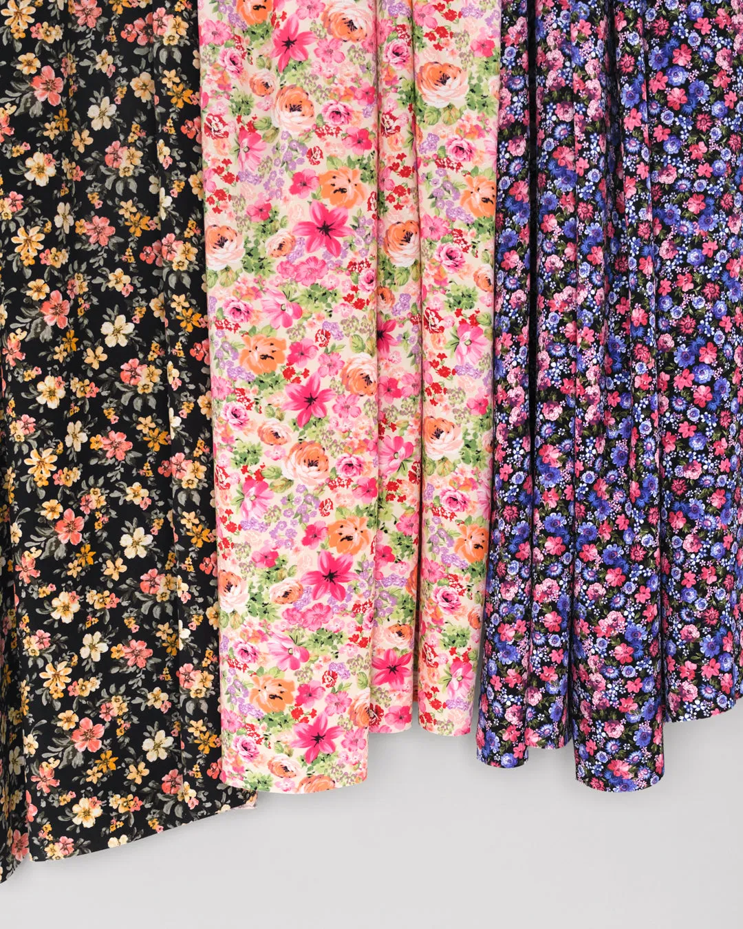 Wild Meadow Viscose Crepe - Black/Violet/Pink