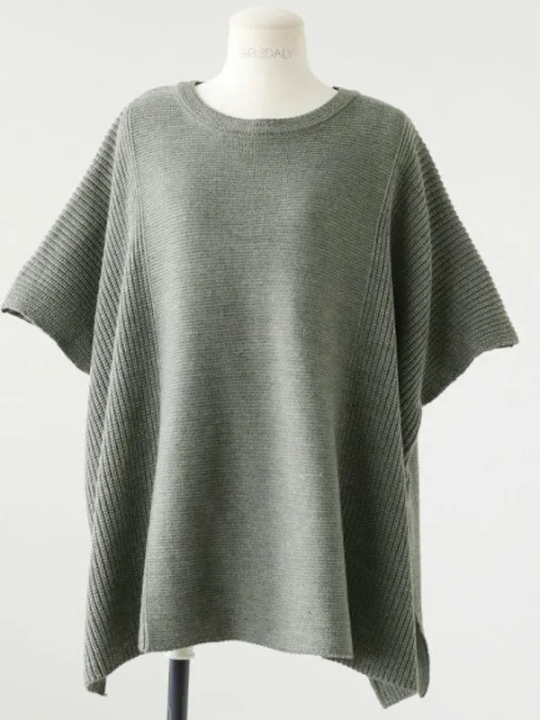 xakxx Casual Loose Split-Side Round-Neck Sweater Tops
